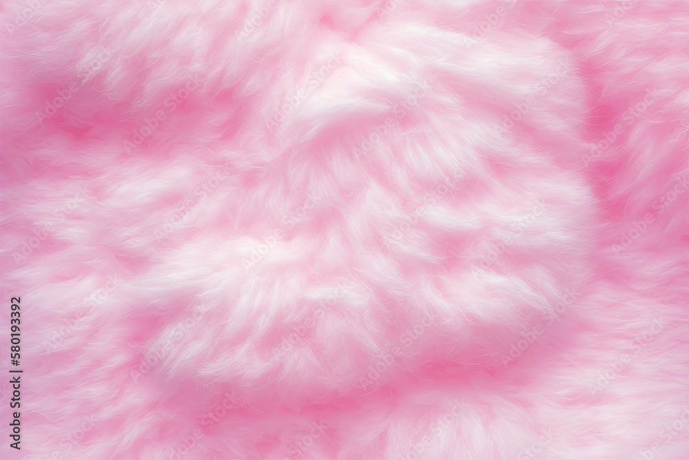 Abstract fluffy soft hue sweet candyfloss texture on a pink cotton wool background. Generative AI