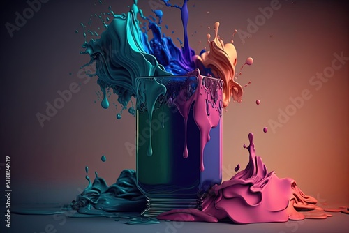 Obraz na płótnie the fancy paint's hues in the series. Generative AI