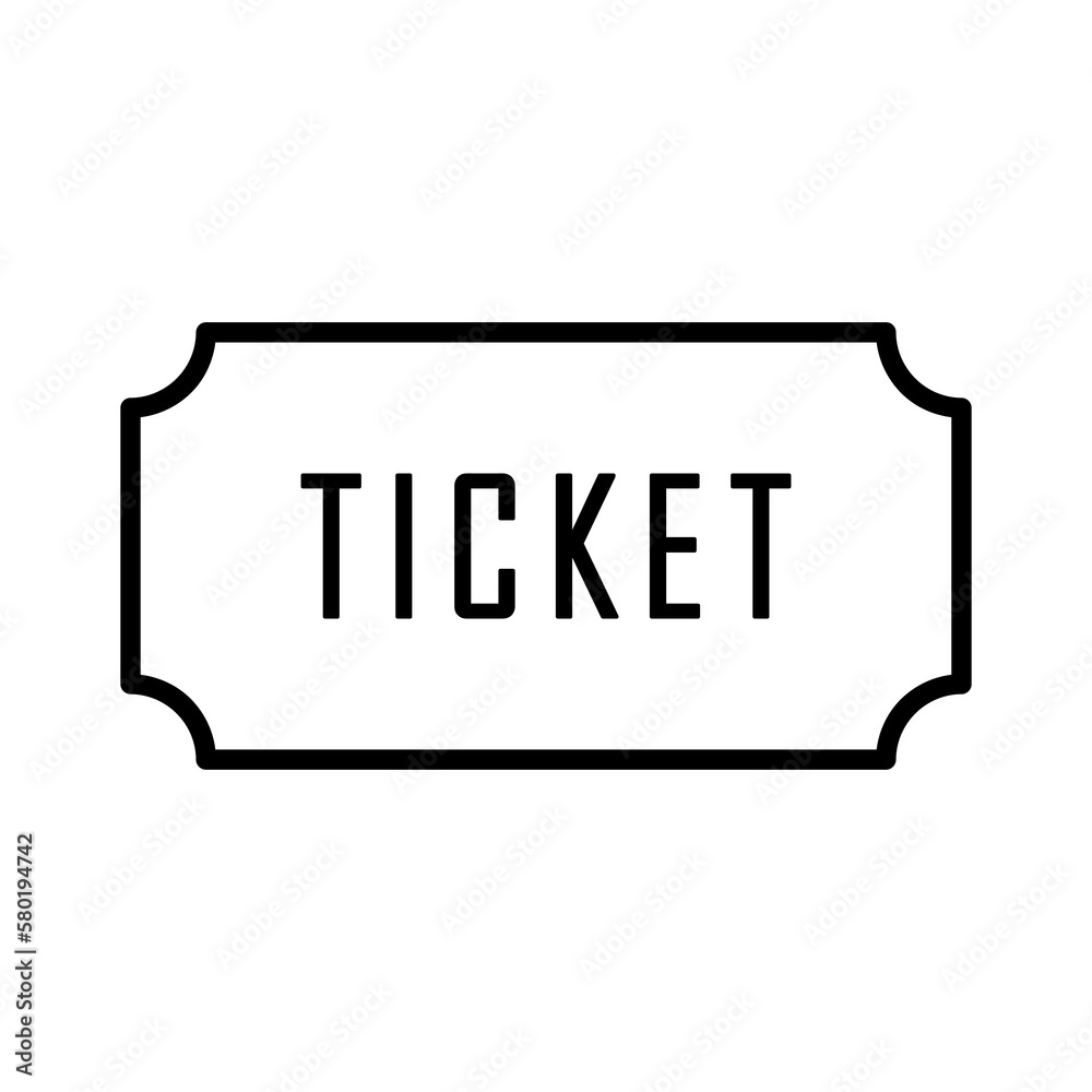 Ticket icon flat vector, cinema or coupon on white background..eps Ticket icon flat vector, cinema or coupon on white background..eps