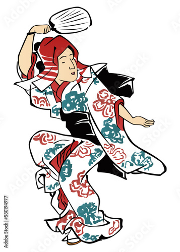 浮世絵　踊る女性　その9