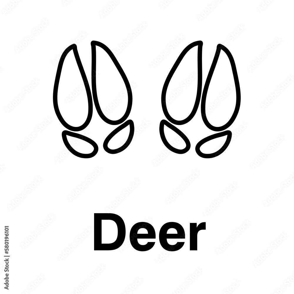 Deer paw print flat illustration on white background..eps Deer paw print flat illustration on white background..eps