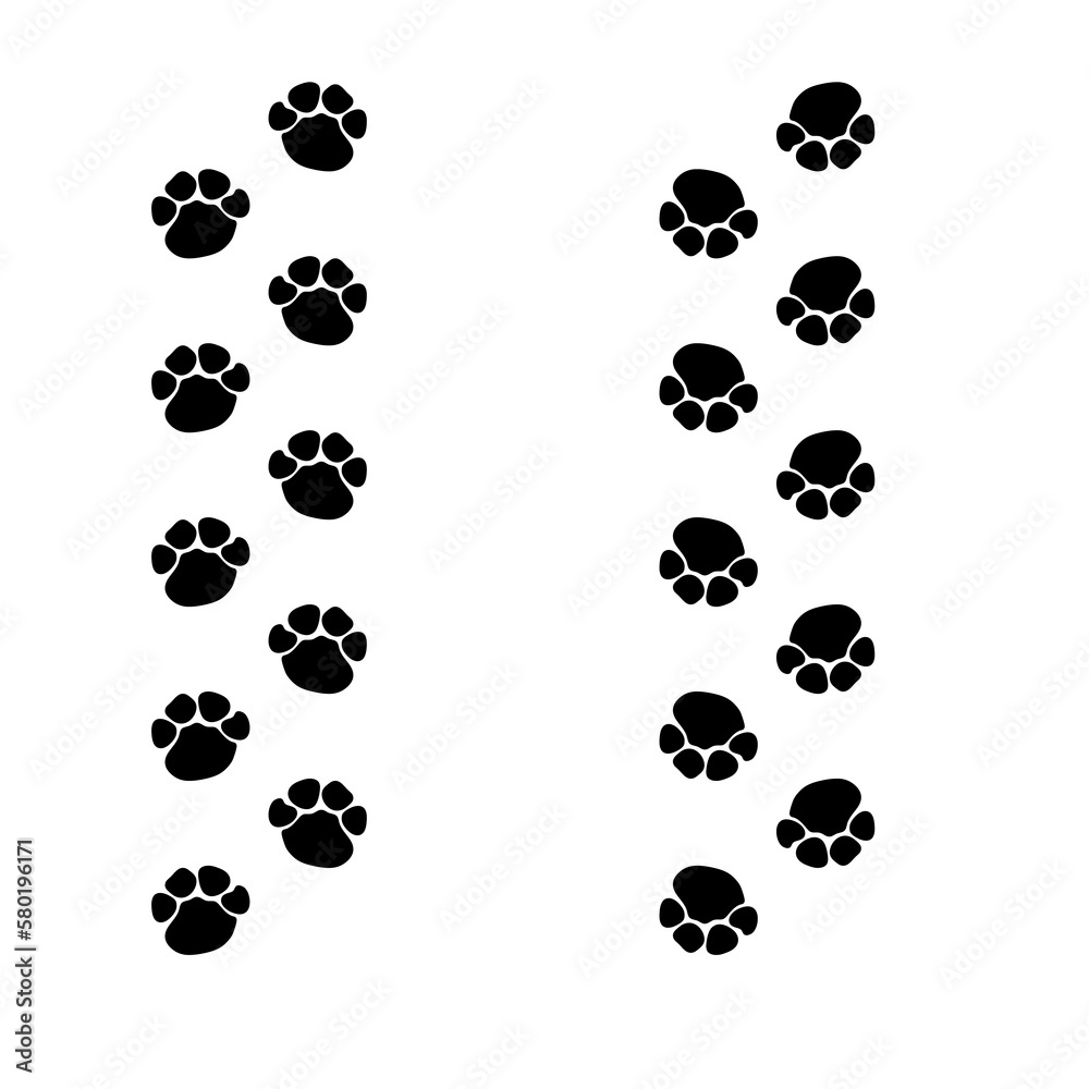 Elephant foot print illustration flat design on white..eps