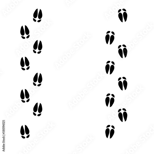 Deer vector paw print illustration flat design..eps