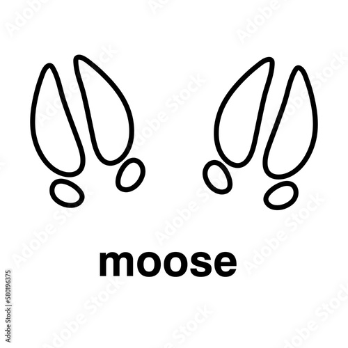 Moose Foot print , moose animal liner paw print icon..eps