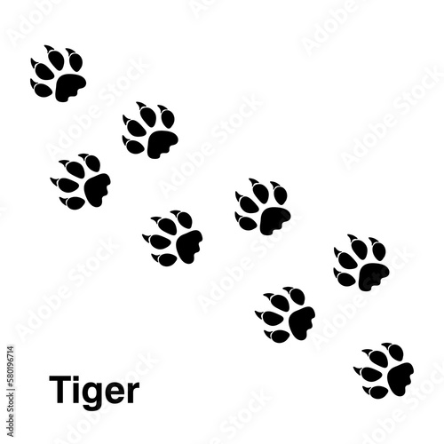 Tiger Footprint illustration  animal paw print isolated on white background.eps