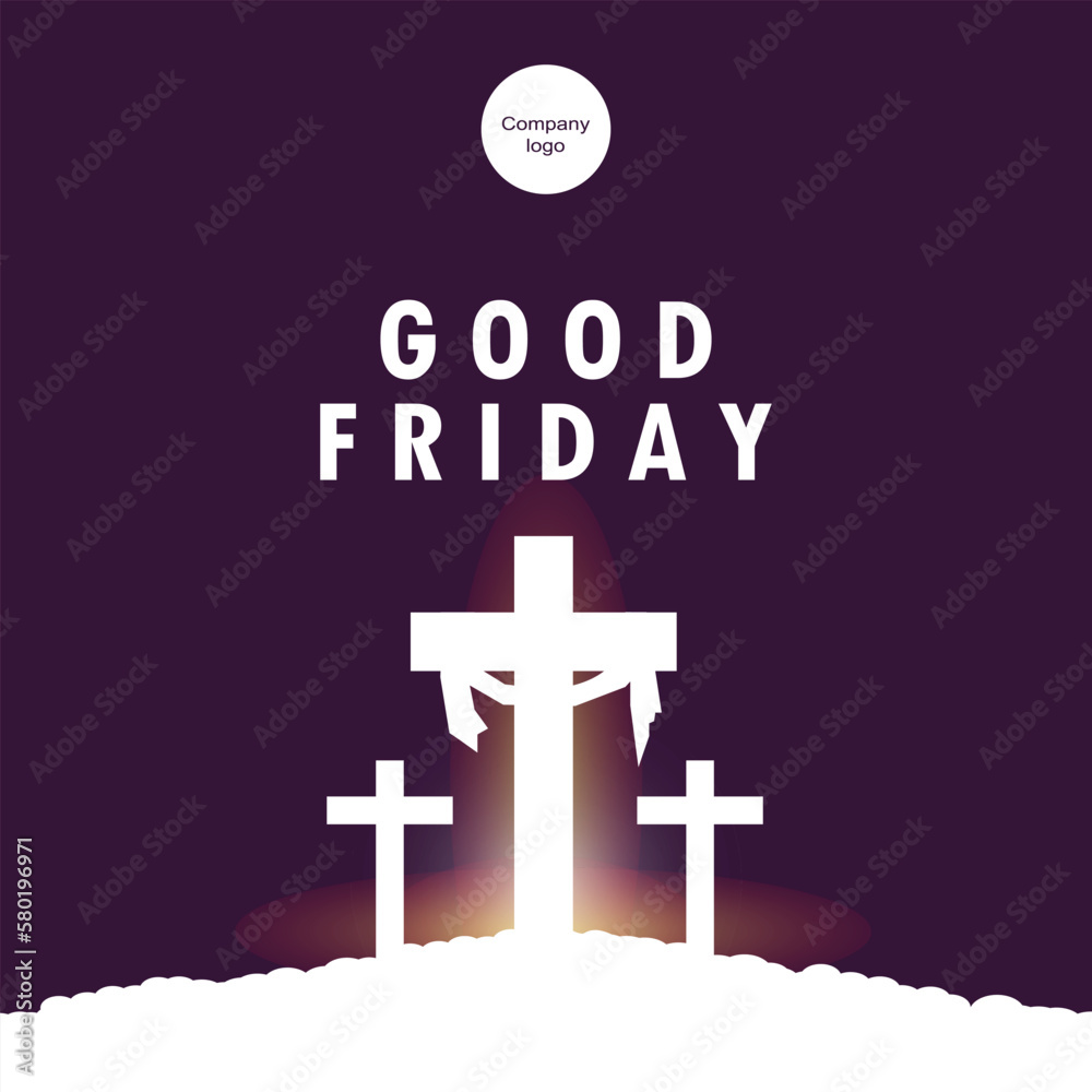 Good Friday greetings with a white cross Good Friday greetings with a white cross