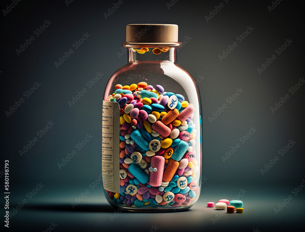 A bottle of medical pills - generative ai A bottle of medical pills - generative ai