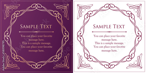 高級感のあるフレームデザイン。装飾デザインコレクション。