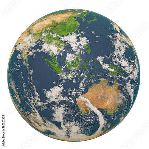 Fototapeta Naklejka Na Ścianę i Meble -  Planet Earth globe isolated on transparent background. Elements of this image furnished by NASA. 3D rendering