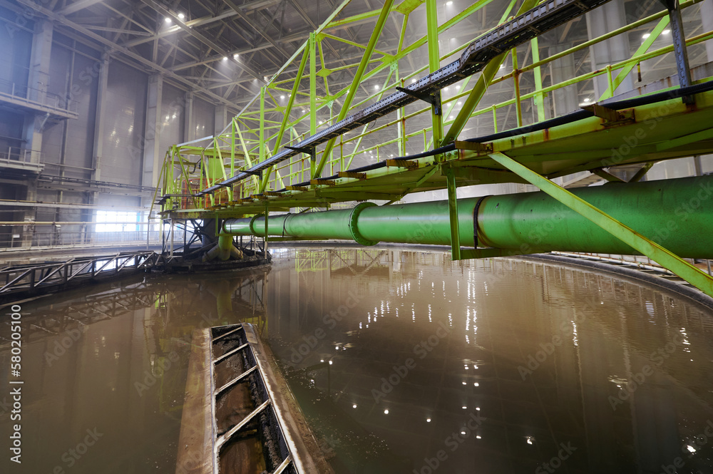 Fototapeta premium Huge container to separate liquid pulp material in workshop