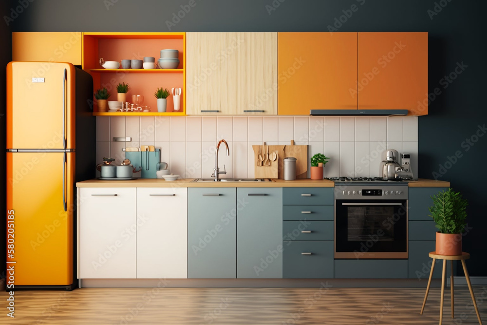 Modern Bright Kitchen Room Background for Product Display Photography generative ai Modern Bright Kitchen Room Background for Product Display Photography generative ai