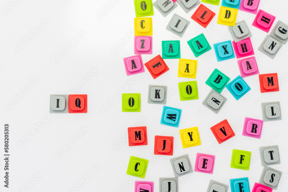 IQ word concept on white isolated background IQ word concept on white isolated background