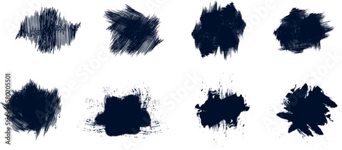 Mega bundle of different ink brush strokes:rectangle,square and round freehand drawings.Ink splatters,grungy painted lines,artistic design elements:waves,circles,triangles.Vector paintbrush set.