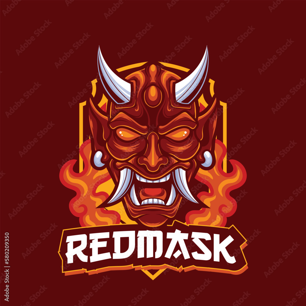 Vector samurai mascot logo template for esport and sport logo team Vector samurai mascot logo template for esport and sport logo team