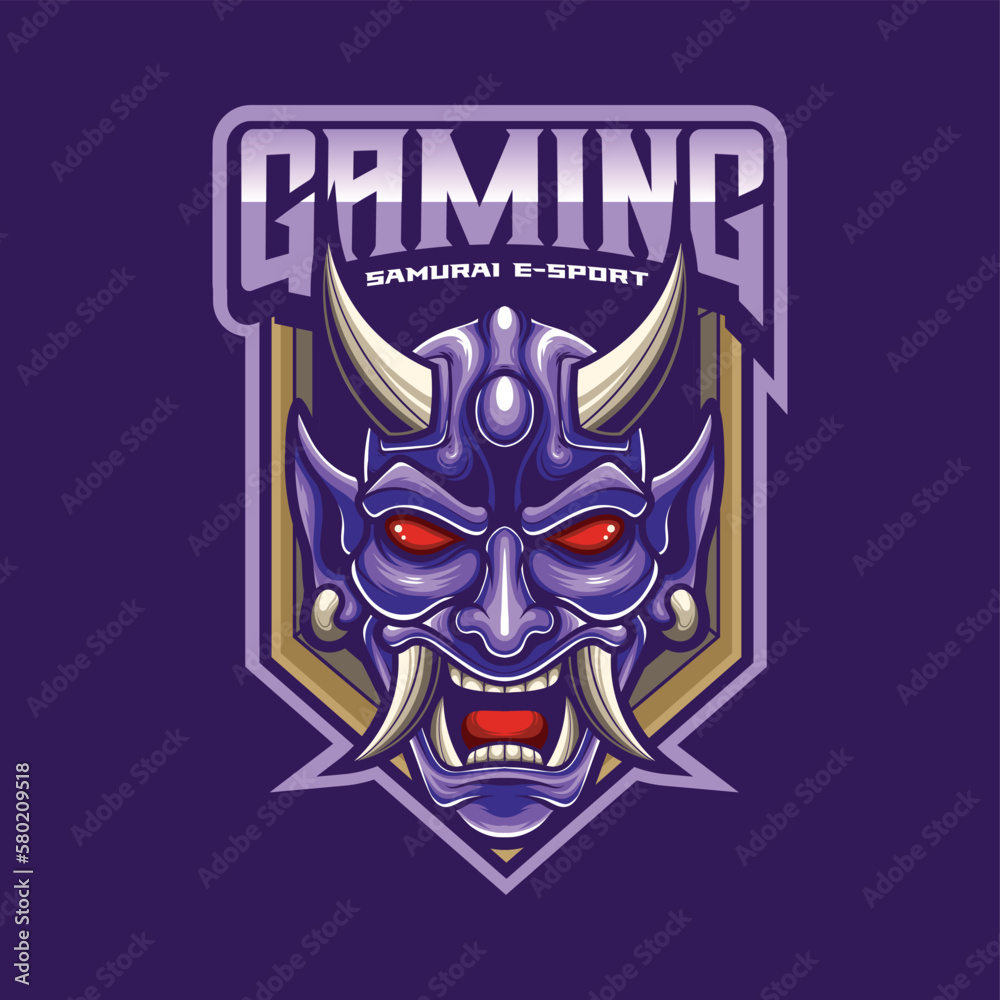 Vector samurai mascot logo template for esport and sport logo team Vector samurai mascot logo template for esport and sport logo team