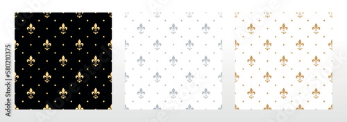 Collection of flower geometric patterns. Seamless vector backgrounds. Colored ornaments. Ornament for fabric, wallpaper, packaging. Decorative prints