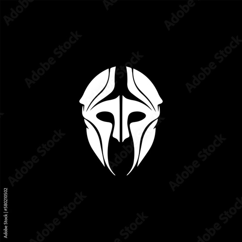 Spartan helmet logo design vector template. Silhouette of a spartan head.