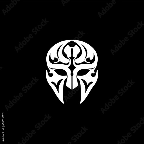 Spartan helmet logo design vector template. Silhouette of a spartan head.