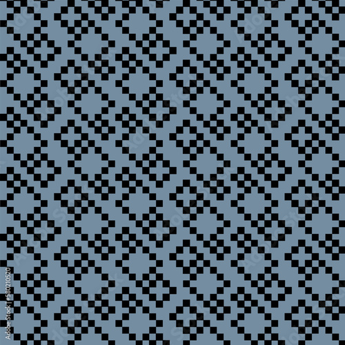 Seamless geometric pattern with black and white squares. Vector illustration.