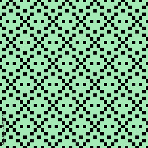 Seamless geometric pattern with black and white squares. Vector illustration.
