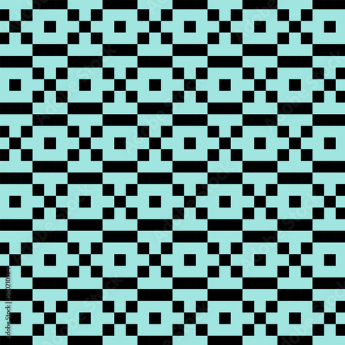 Seamless geometric pattern with black and white squares. Vector illustration.