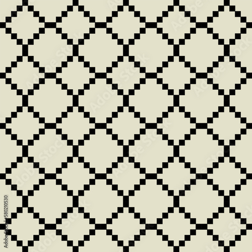 Seamless geometric pattern with black and white squares. Vector illustration.
