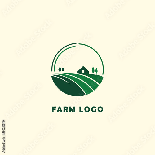 Farm logo design template. Agriculture vector icon. Farm logo concept.