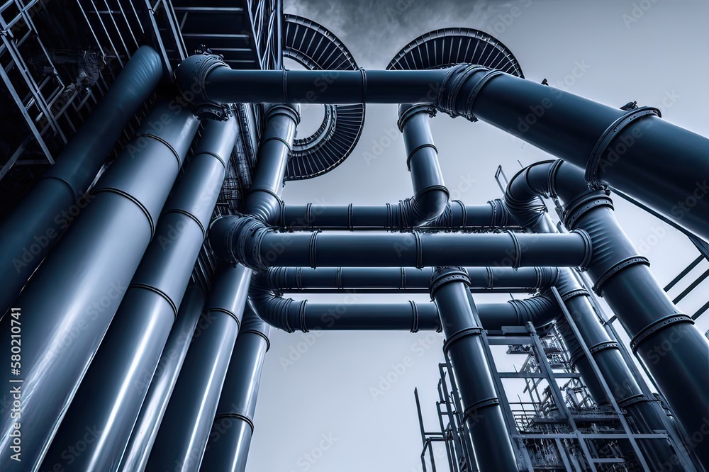 Abstract Architecture: City Pipelines. Photo generative AI Abstract Architecture: City Pipelines. Photo generative AI