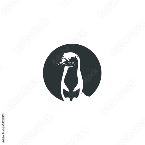 otter logo is shaped with lines forming a stylized otter  from profile view in a black color, creating a stylized black otter logo.