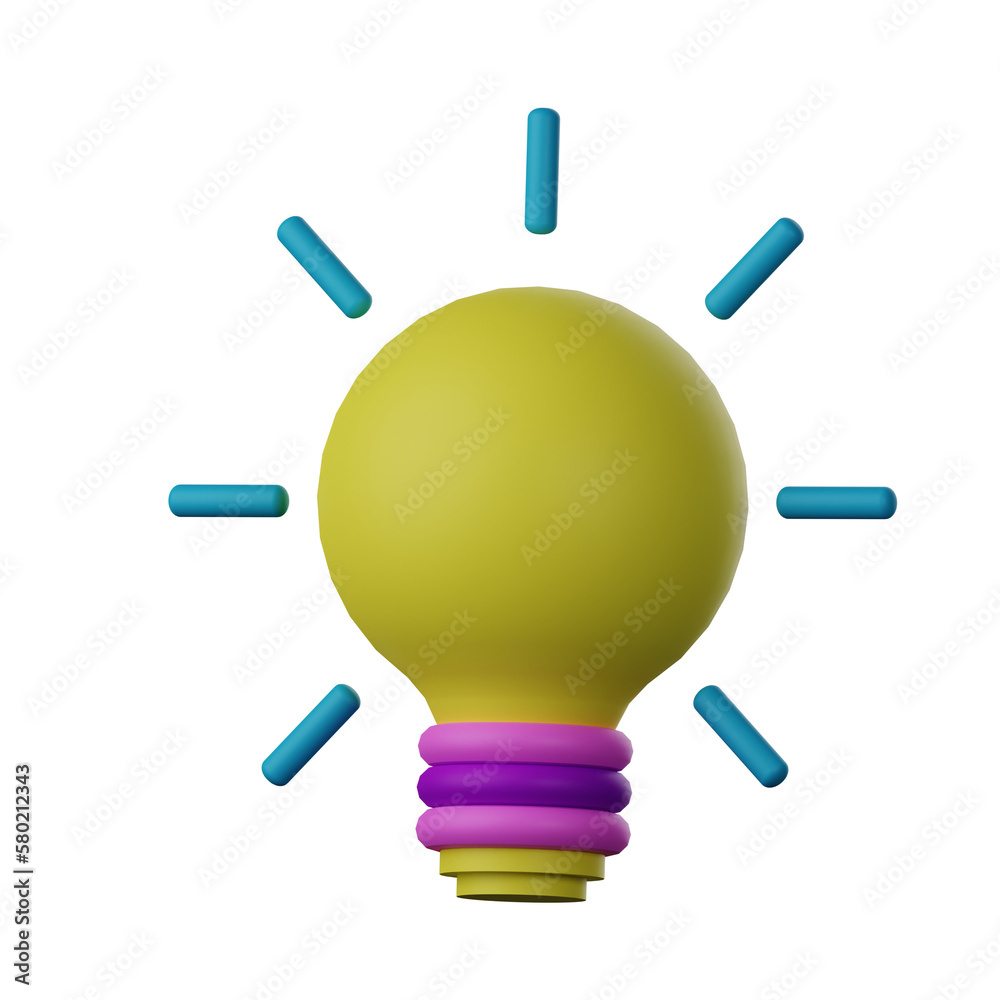 Lamp Idea 3D Icon Lamp Idea 3D Icon