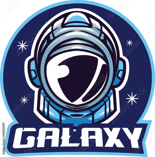 Vector astronaut helmet mascot logo template for esport and sport logo team