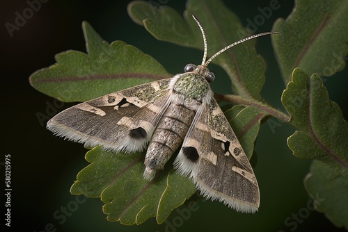 little tridentate leafcutter alone in the woods (hoplitis tridentata) Generative AI photo