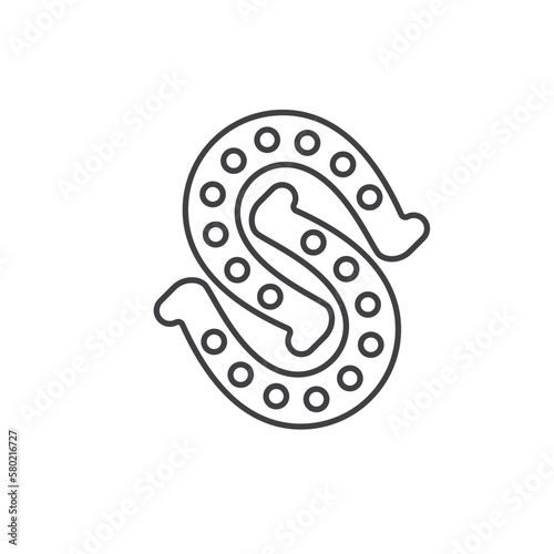 horse shoe s letter  icon vector element design template