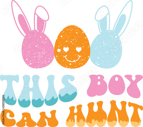 happy easter Groovy svg design, easter bunny Quotes design