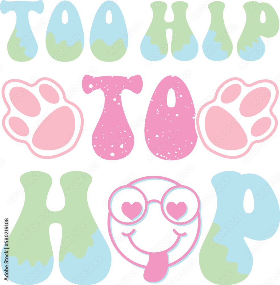happy easter Groovy svg design, easter bunny Quotes design