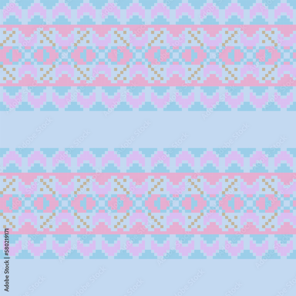 Christmas Floral Fair Isle Seamless Pattern Design