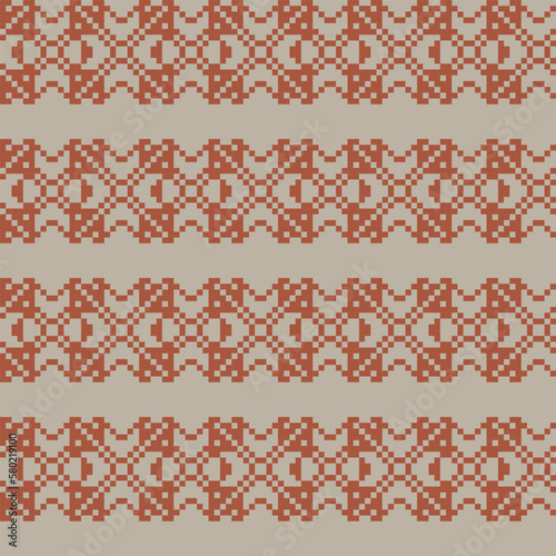 Christmas Floral Fair Isle Seamless Pattern Design