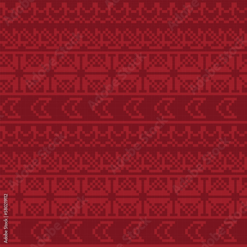 Christmas Floral Fair Isle Seamless Pattern Design