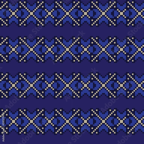 Christmas Floral Fair Isle Seamless Pattern Design