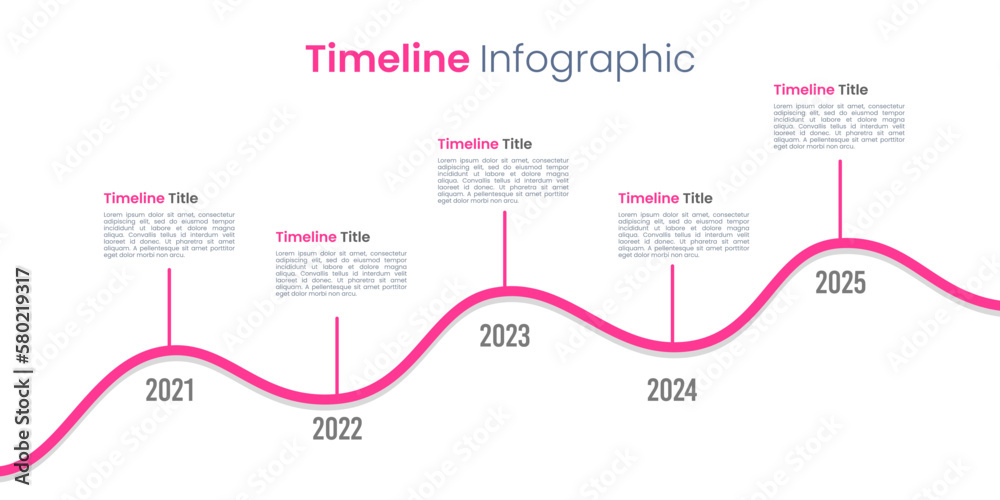 Line chart timeline business 5 years. The report, Presentation, Data ...
