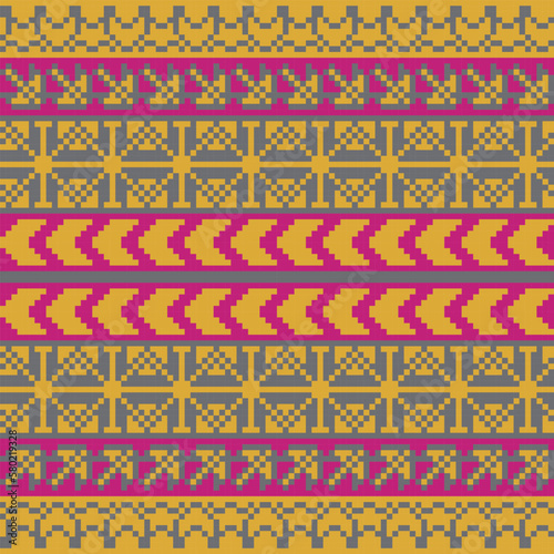 Christmas Floral Fair Isle Seamless Pattern Design
