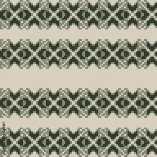 Christmas Floral Fair Isle Seamless Pattern Design