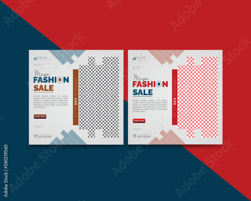 Social Media fashion Sale Banners Layout Set