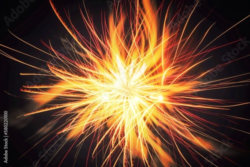 爆発してカラフルな火花が飛び散る抽象的な背景