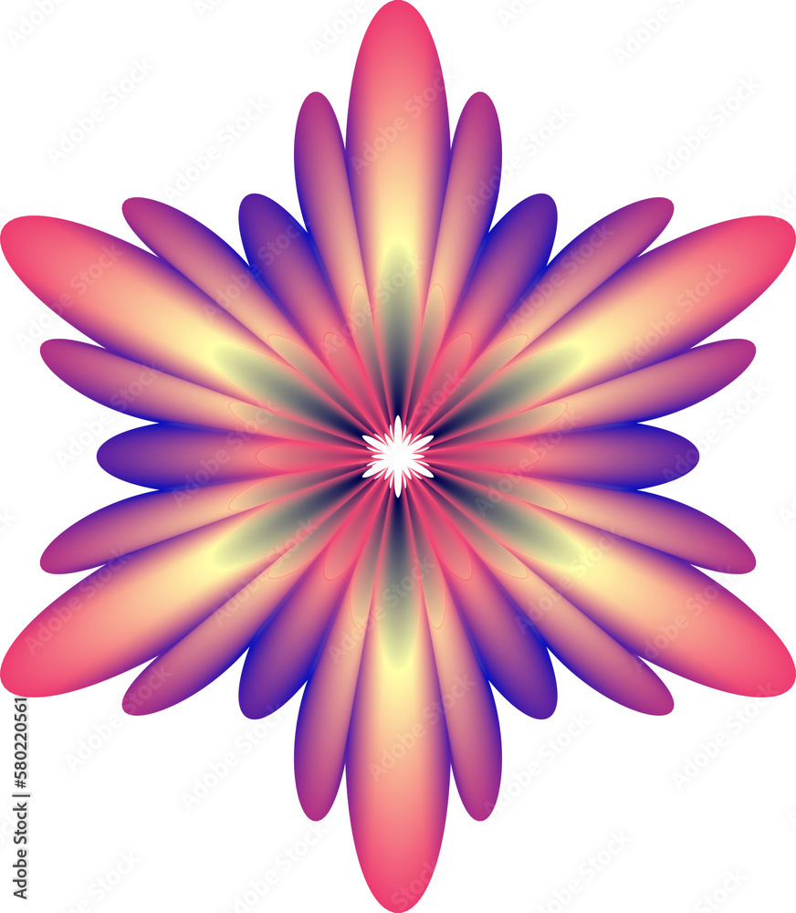 Abstract 3D red gradient flower elements graphic. Abstract 3D red gradient flower elements graphic.