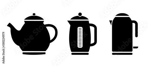 kettle vector icons set