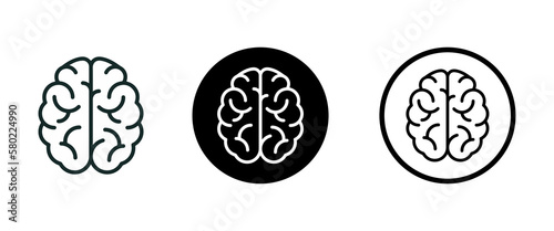 Human brain vector icons set