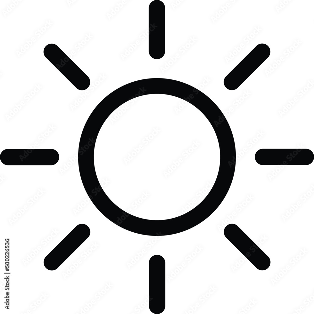 Sun icon vector ,summer style . Brightness icon . Summer sun icon