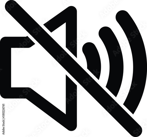 Volume mute icon vector . Audio sound mute sign . Sound icon off . Speaker mute icon
