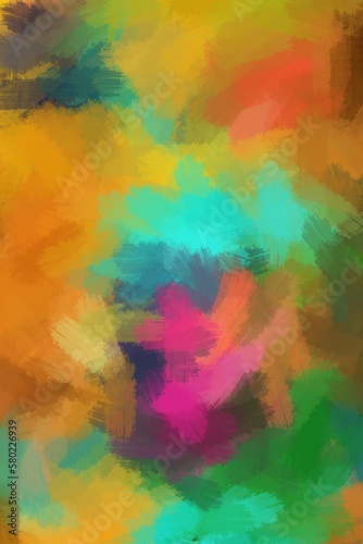 abstract background with blue, orange and yellow geometric shapes. 3d rendering